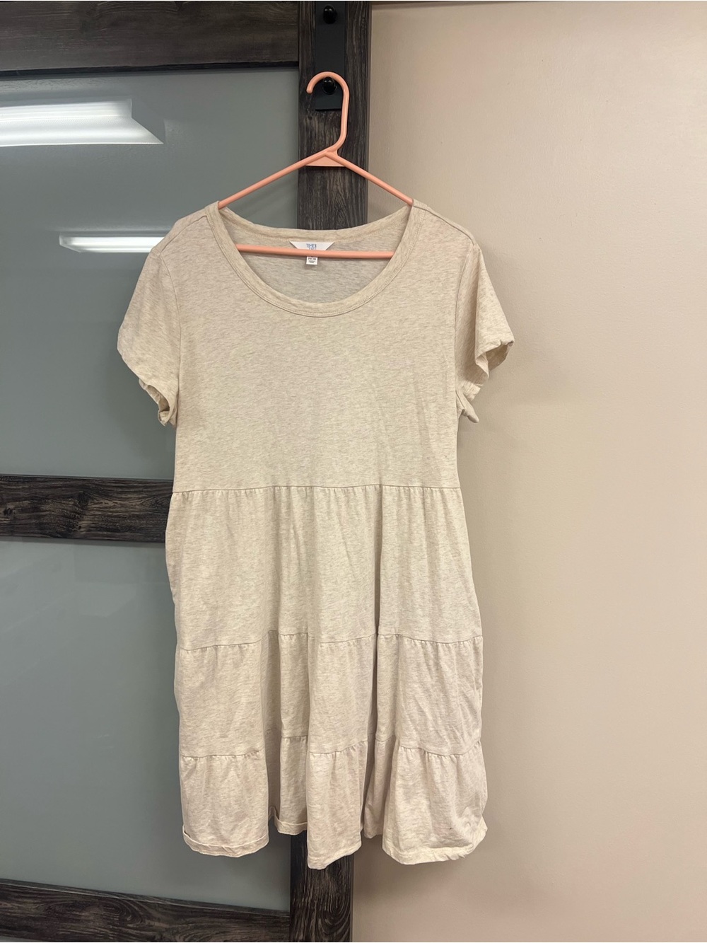 Time and Tru Beige Tiered Dress